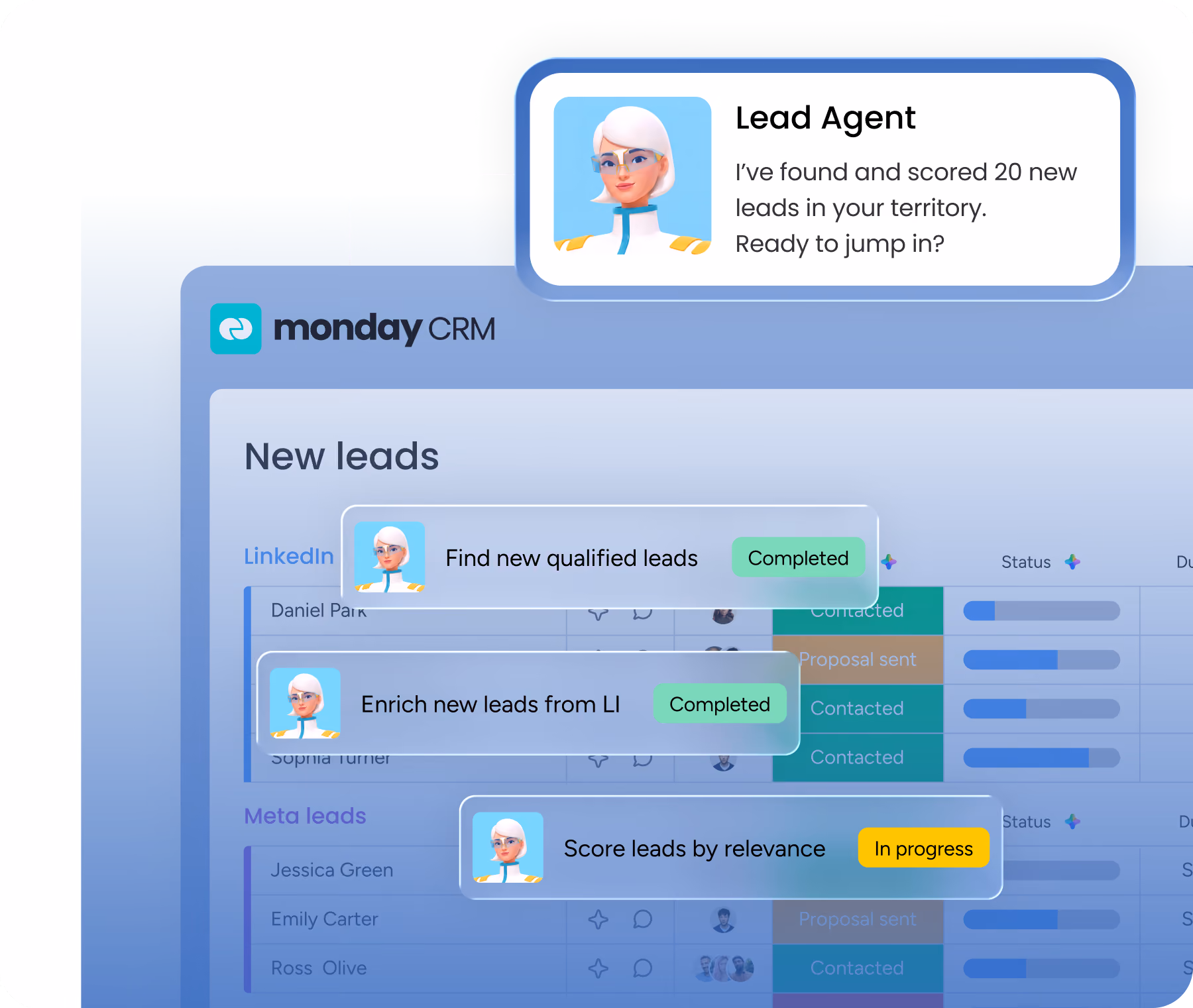 Pipeline i monday CRM som skapar projekt automatiskt